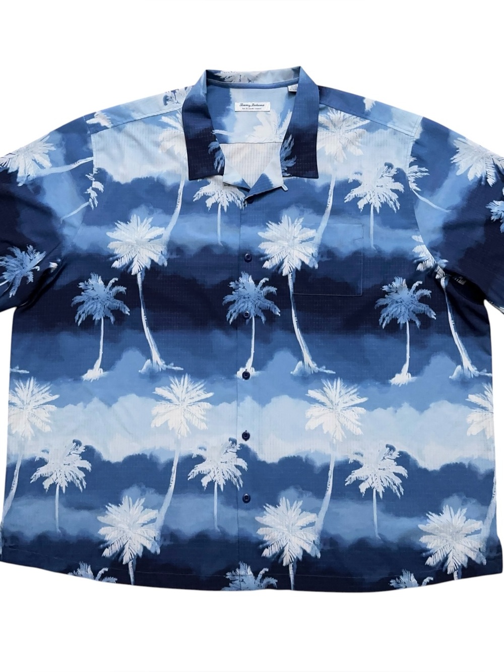 Tommy Bahama Shirt Mens 4XB IslandZone Bahama Coast Palm Tree Short Sleeve Blue